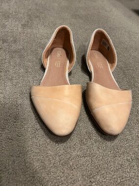 TOMS Women's D'Orsay Flats in Light Nude, Size 8